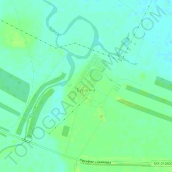 Топографическая карта Буранчи, высота, рельеф