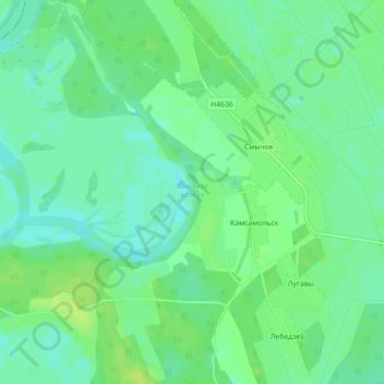 Топографическая карта Кольское озеро, высота, рельеф