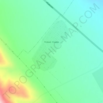 Топографическая карта Новая Урада, высота, рельеф