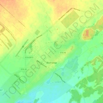 Топографическая карта Волчиха, высота, рельеф