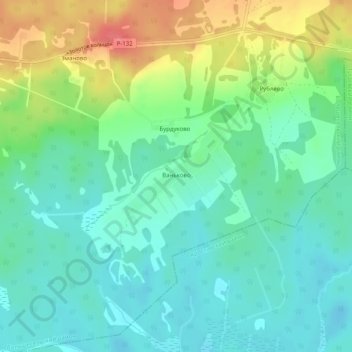 Топографическая карта Ваньково, высота, рельеф