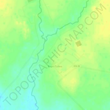 Топографическая карта Верх-Пайва, высота, рельеф