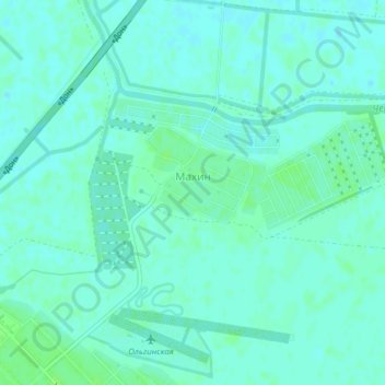 Топографическая карта Махин, высота, рельеф