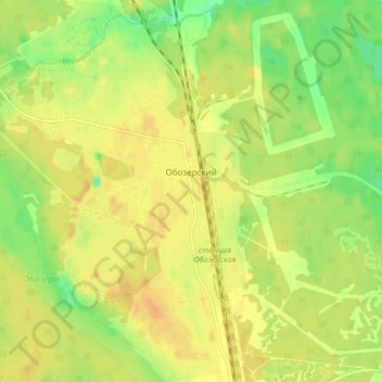 Топографическая карта Обозерский, высота, рельеф