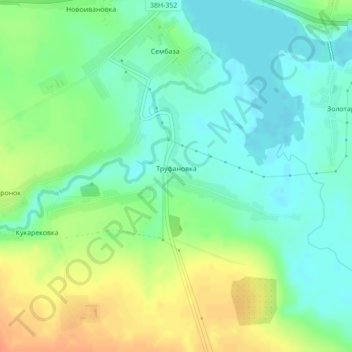 Топографическая карта Труфановка, высота, рельеф