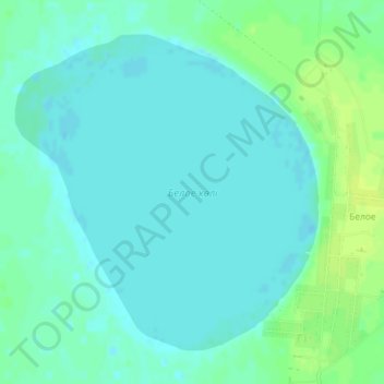 Топографическая карта озеро Белое, высота, рельеф