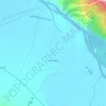 Топографическая карта Ковалёвка, высота, рельеф