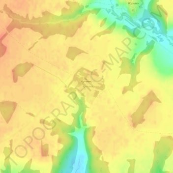 Топографическая карта Кучино, высота, рельеф