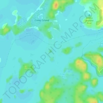 Топографическая карта Dingwall Island, высота, рельеф