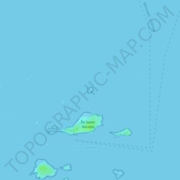 Топографическая карта Île de Brunec, высота, рельеф