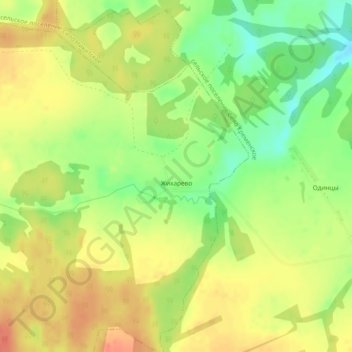 Топографическая карта Жихарево, высота, рельеф