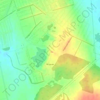Топографическая карта Ягодная, высота, рельеф