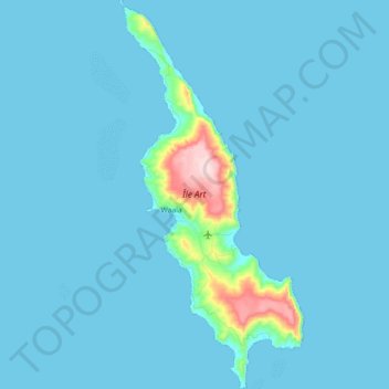 Топографическая карта Île Art, высота, рельеф