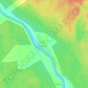Топографическая карта Ботково, высота, рельеф