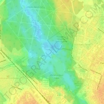 Топографическая карта Хохлово Поле, высота, рельеф