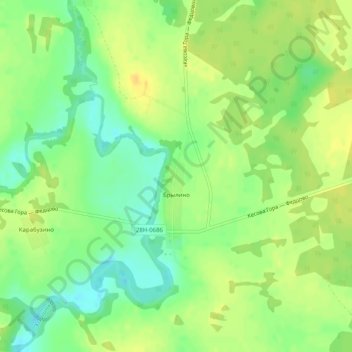 Топографическая карта Брылино, высота, рельеф