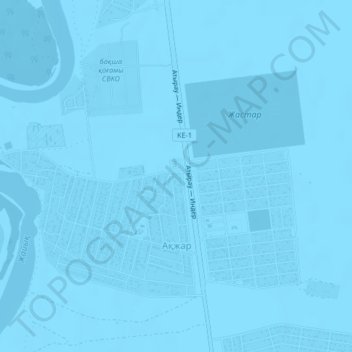 Топографическая карта Акжар, высота, рельеф
