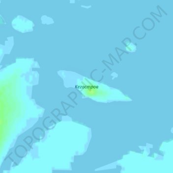 Топографическая карта Кегостров, высота, рельеф