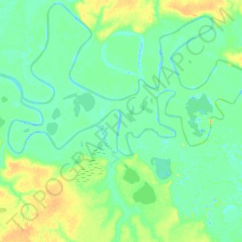 Топографическая карта Харасавэй, высота, рельеф