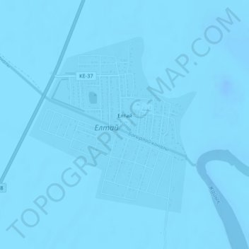 Топографическая карта Елтай, высота, рельеф
