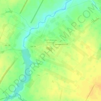 Топографическая карта Крутченская Байгора, высота, рельеф