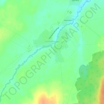 Топографическая карта Шалеевщина, высота, рельеф