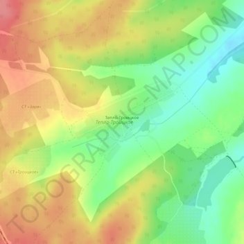 Топографическая карта Тепло-Троицкое, высота, рельеф