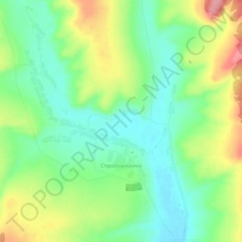 Топографическая карта Староборискино, высота, рельеф
