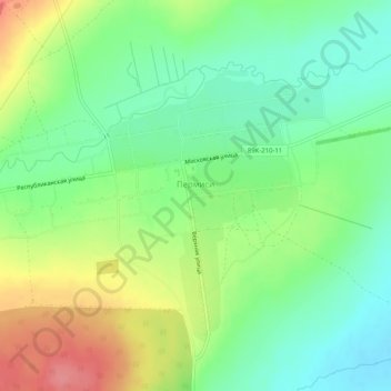 Топографическая карта Пермиси, высота, рельеф