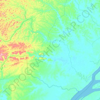 Топографическая карта Rio Maracá-Pucu, высота, рельеф
