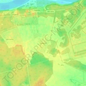 Топографическая карта Опарино, высота, рельеф
