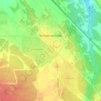Топографическая карта Белореченский, высота, рельеф