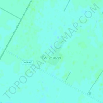 Топографическая карта Костомарово, высота, рельеф
