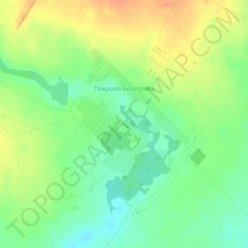 Топографическая карта Покрово-Берёзовка, высота, рельеф