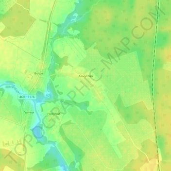 Топографическая карта Аймусово, высота, рельеф