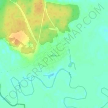 Топографическая карта Озёрное, высота, рельеф