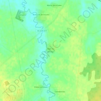 Топографическая карта Туфаново, высота, рельеф
