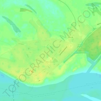 Топографическая карта Могочино, высота, рельеф