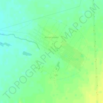 Топографическая карта Аллагулово, высота, рельеф