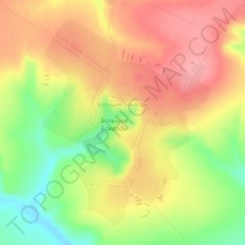 Топографическая карта Большие Бакалды, высота, рельеф