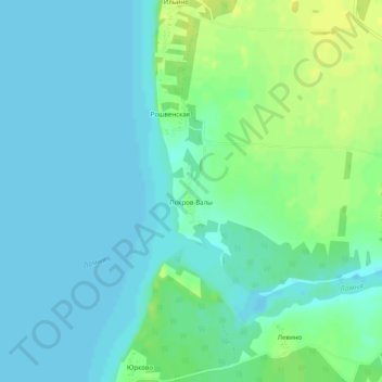Топографическая карта Покров-Валы, высота, рельеф