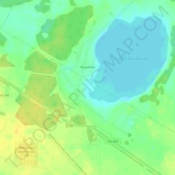 Топографическая карта Ишалино, высота, рельеф