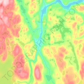 Топографическая карта Териберка, высота, рельеф