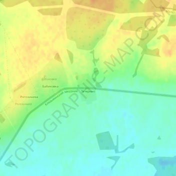 Топографическая карта Тетерино, высота, рельеф