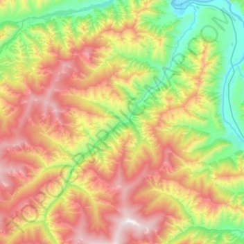 Топографическая карта Малый Яломан, высота, рельеф