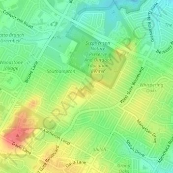 Топографическая карта Longview Neighborhood Park, высота, рельеф