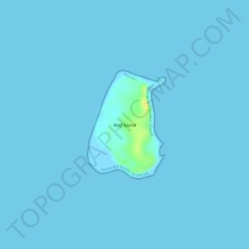 Топографическая карта Reef Island, высота, рельеф