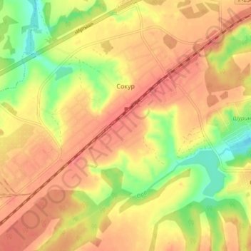 Топографическая карта Сокур, высота, рельеф