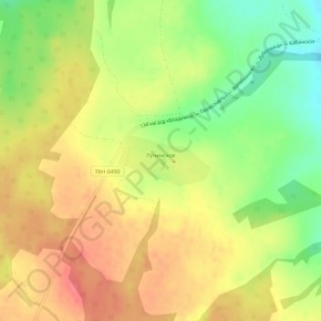 Топографическая карта Лучинское, высота, рельеф