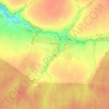 Топографическая карта Мешабаш, высота, рельеф